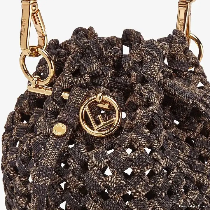 Affordable Interlace Tresor Coffee Mon Bag Fabric In Bucket Mini Fendi 0622